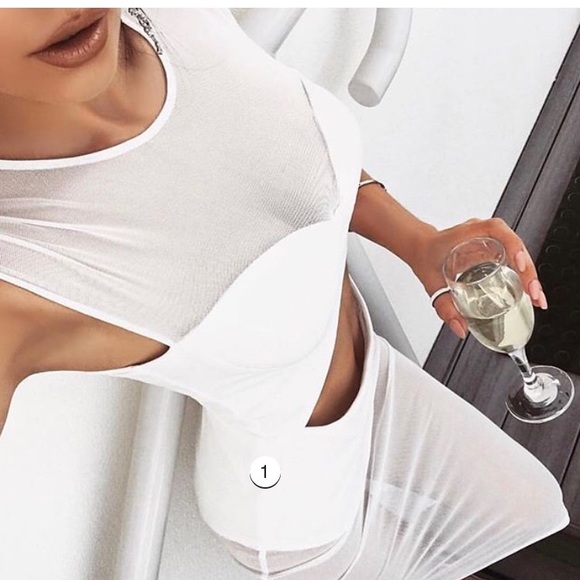 TIGERMIST White mesh sleeveless dress - Picture 7 of 8